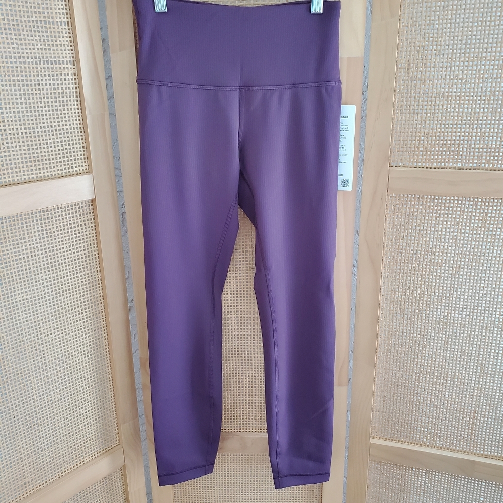NWT LULULEMON WUNDER TRAIN RIBBED HR TIGHT GRAPE THISTLE SIZE 4 PURPLE
